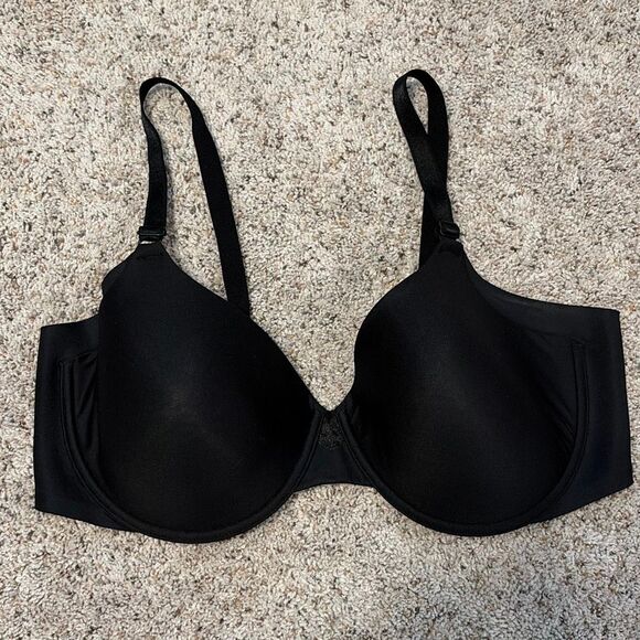 Olga No Side Effects Black Contour Underwire Bra 42C - Picture 2 of 7